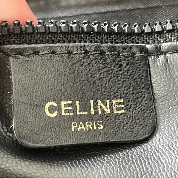 Celine black and tan nappa leather vintage clutch bag - Picture 9 of 10